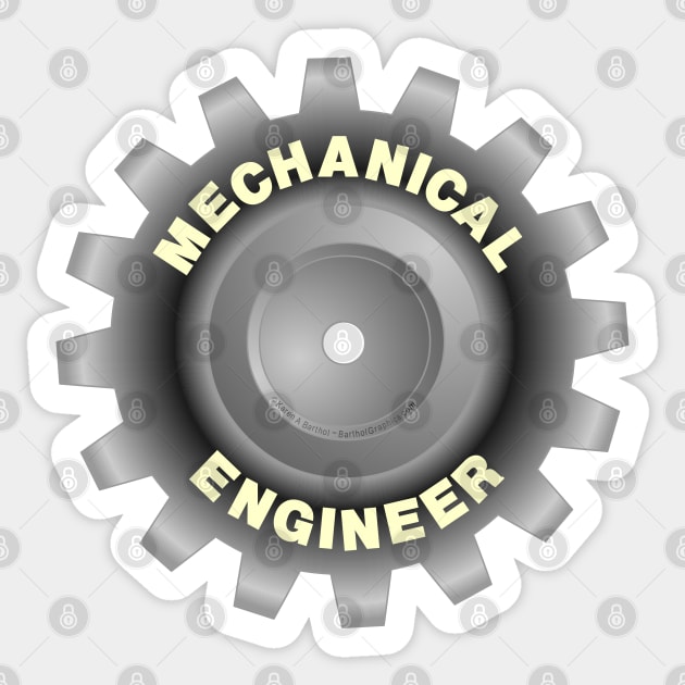 Mechanical Engineer Gear Sticker by Barthol Graphics